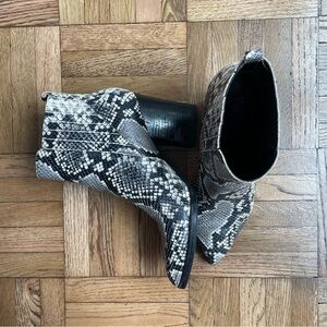Marc Fisher Alva Pointy Toe Snakeskin Bootie